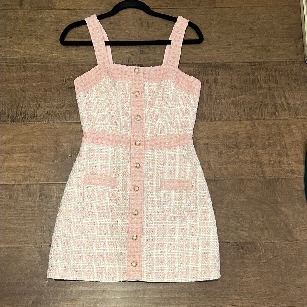 Amanda Uprichard Pink Tweed Dress